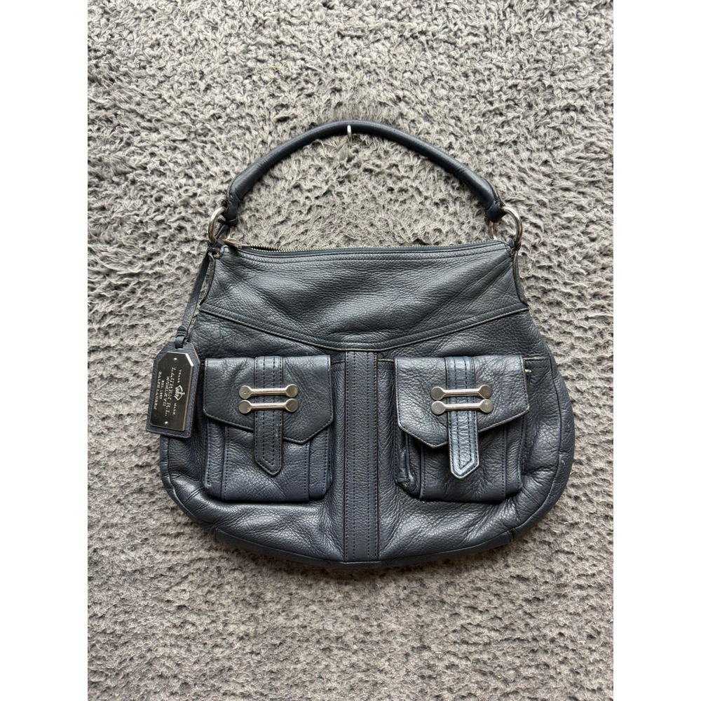 Lauren Ralph Lauren Women's Pebbled Leather Shoulder Hobo Bag‎ Black